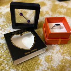 Stainless steel ring & tongue ring