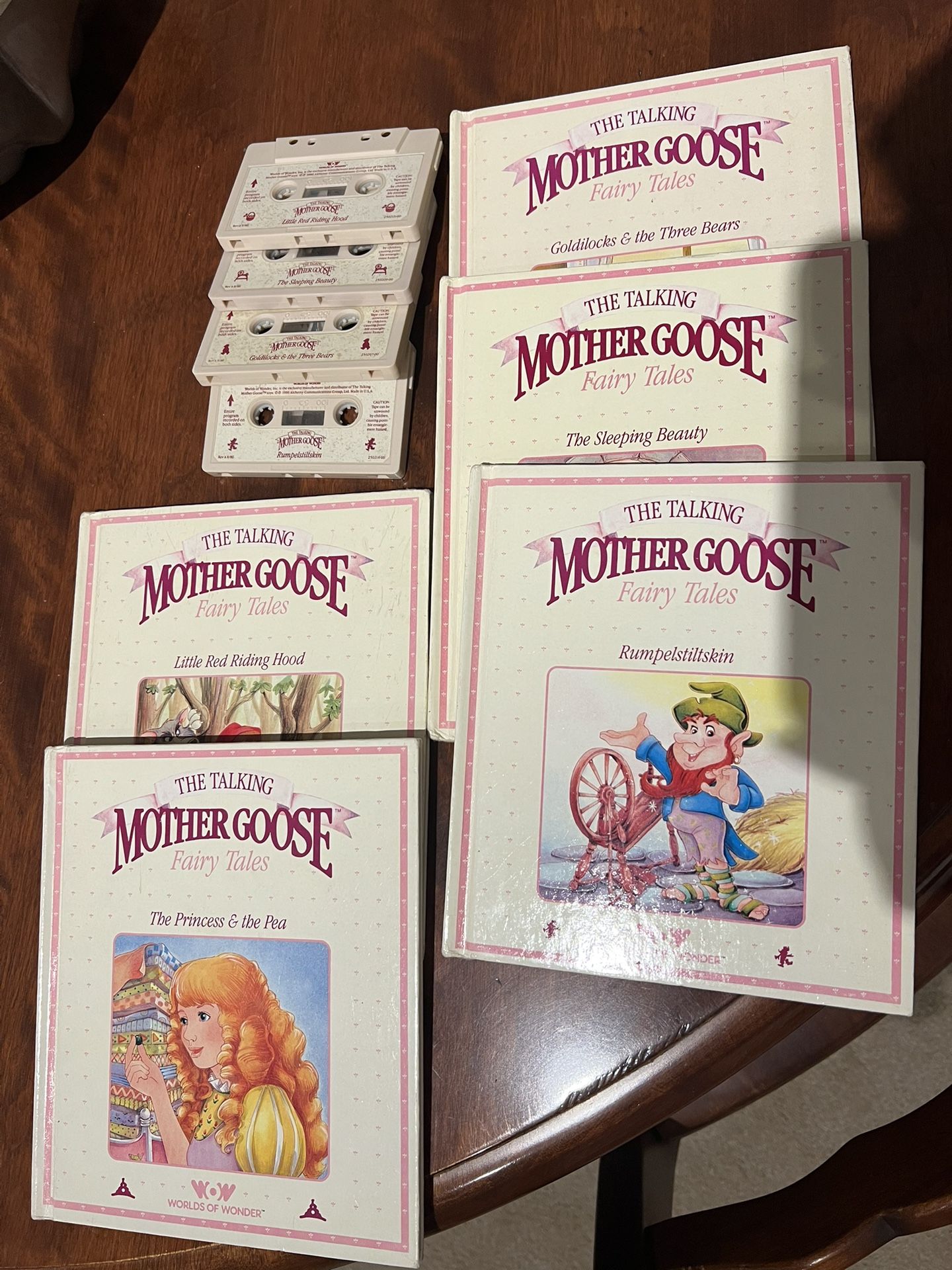 Lot Worlds of Wonder, Talking Mother Goose Books & Cassettes Fairy Tales Disney Little red riding Hood Sleeping Beauty The ugly duckling The prince
