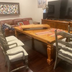 Solid Wood Dining Table  8 Chairs