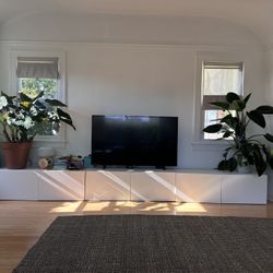 3x IKEA Besta Storage Unit – White Matt (Lappviken Doors)
