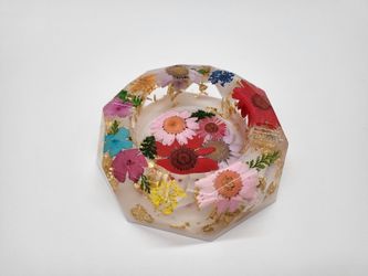 Natural Preserved And Pressed Flowers Ashtray