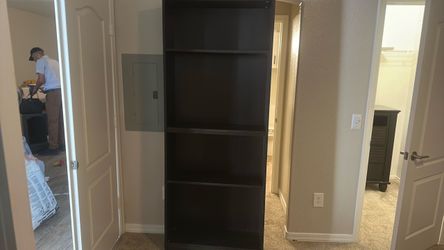 Must go today ! Tall Dark Brown Bookcase with 5 Shelves