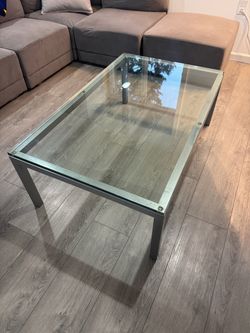 Thick glass table 48”x30”