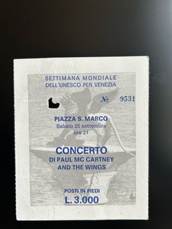 Concert ticket stub
