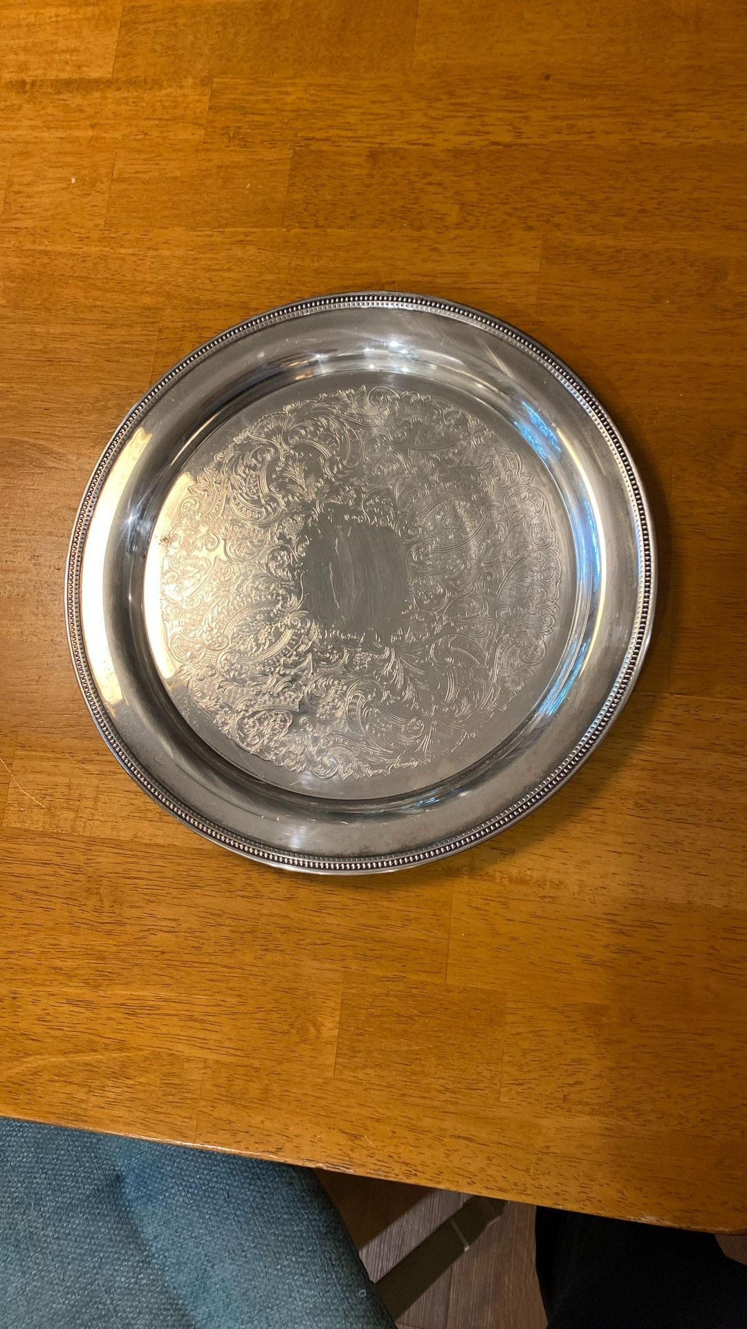 12 in.² silver tray, Oneida USA