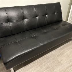 Black Leather Futon