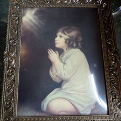 Vintage Framed The Infant Samuel" by Sir Joshua Reynolds, Bubble Glass