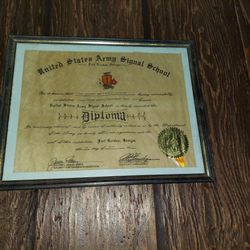 1977 Army Diploma & Buttons