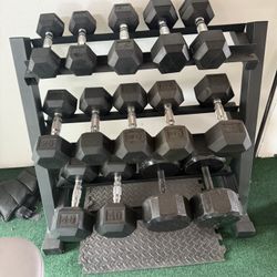 Dumbbell Weights And Rack