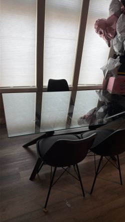 Glass dining table