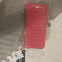 Fuschia Vegan Leather Wallet Purse