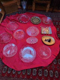 Glass Christmas Plates LARGE