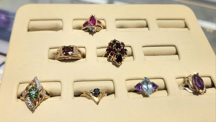 Gemstone rings 10kt 14kt gold Birthstone rings