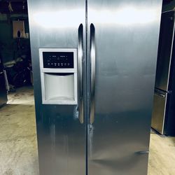 Side By Side Stainless Frigidaire Refrigerator Home Garage Office