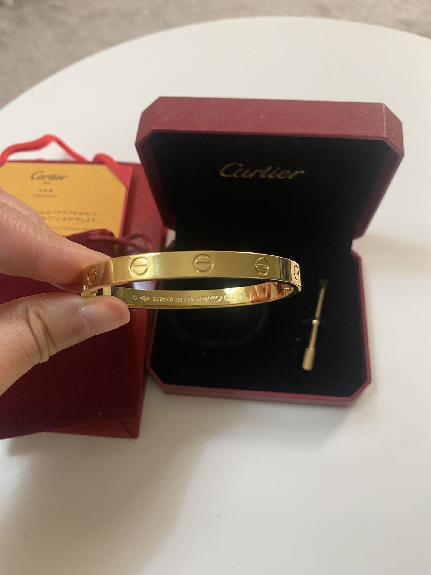 Bracelet size 19 with box and bag