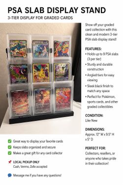 3-Tier Graded Card Slab Display Stand – Holds 9
