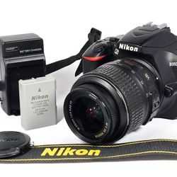 Exc. Nikon D3500 24.2mp Digital DSLR Camera w/ Nikon 18-55mm Lens & Batt. & Chrgr - 3k Shutter Count