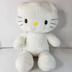 Build A Bear Hello Kitty Sanrio Plush White Stuffed Yellow Nose No Bow 17"