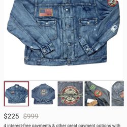 New Polo Sportsman Denim Jacket Size xL 