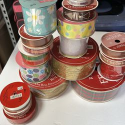 18 Spools Of Ribbon New Christmas Easter Spring Misc. Crafters