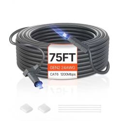 457#Starlink Gen 2 Cable, 75 FT, 24 AWG Copper Core, Durable Extension Cable for Standard Generation 2, Compatible with Starlink Rectangular Satellite
