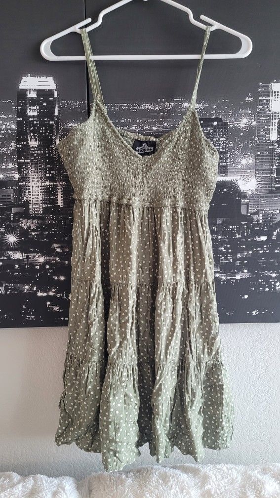 Angie Women's Navy Green Sundress