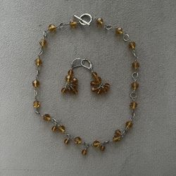 Amber Swarosky Necklace And Earrings 