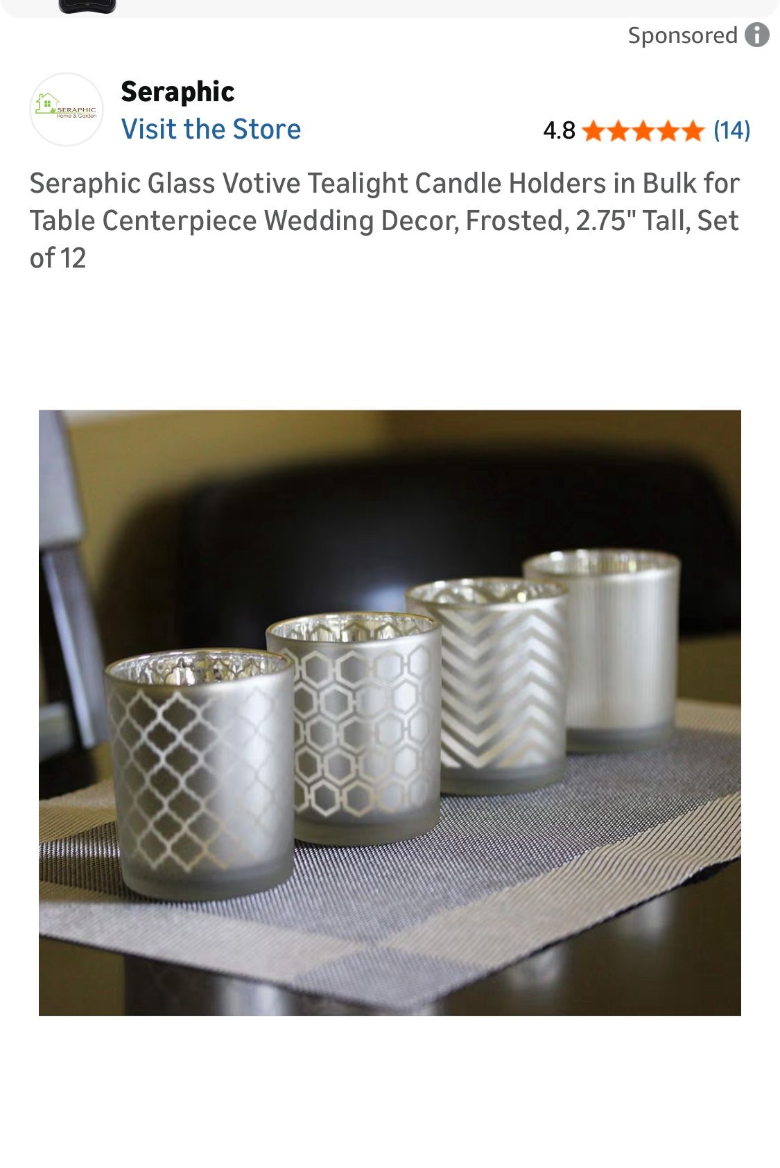 New 12 Glass Votives Tealight Candle Holder