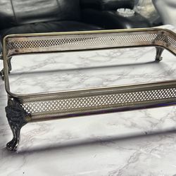 Vintage Antique Oblong Ornate Silver Casserole Dish Holder!