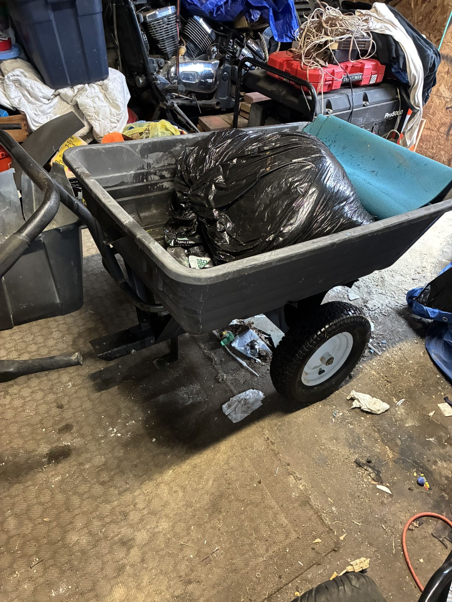 Lawn Tractor Cart Dump Trailer