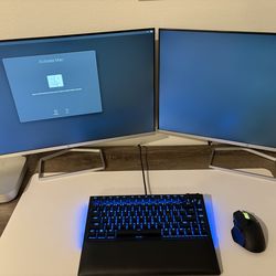 Mac Mini M2 + Dual 27” HP Monitors + Razer Gaming Keyboard & Mouse – Full Setup