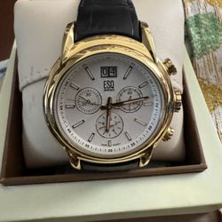ESQ Movado Men's Quest Chronograph Leather Strap Watch