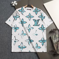 Lv full print gradient inkjet big logo short sleeve