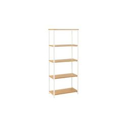 StyleWell Donnelly White/Natural 5-shelf Accent Bookcase with Open Back (58 in. H)