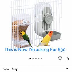 No Mess Bird Feeder & Water Dispenser Set - Automatic Feeding & Hydration, Parakeet Cage Accessories for Parrots, Cockatiels, Finches, Lovebirds & Bud