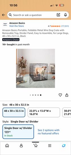 Foldable metal Dog crate large