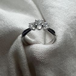 Lab grown diamond silver ring