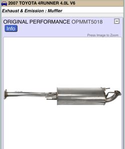 Original OEM FOR 03-09 4runner Muffler