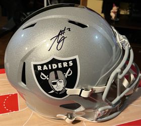 Ashton Jeanty signed Raiders helmet Beckett COA