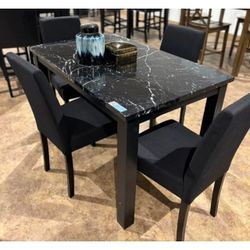 5 piece faux marble top dining table set // July 4 th special sale