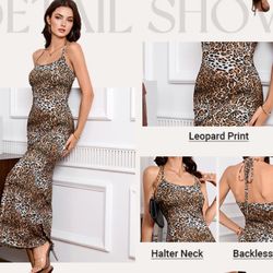 LEOPARD PRINT BODYCON MAXI DRESSES sexy