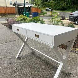 White Desk With Drawers