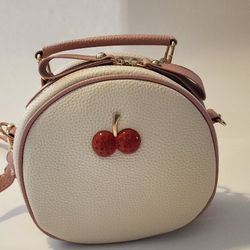 White & Pink Strap Crossbody Bag/small purse