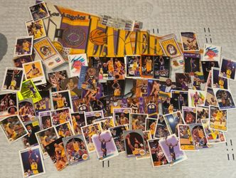 Vintage LA Lakers Card & Memorabilia Lot – 2000 Ticket, Pennant, West & Baylor