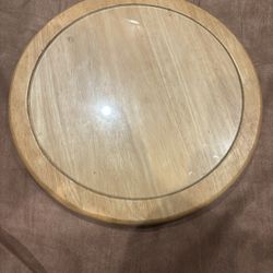 Kitchen Table Rotating Wheel W/Glass Top Insert