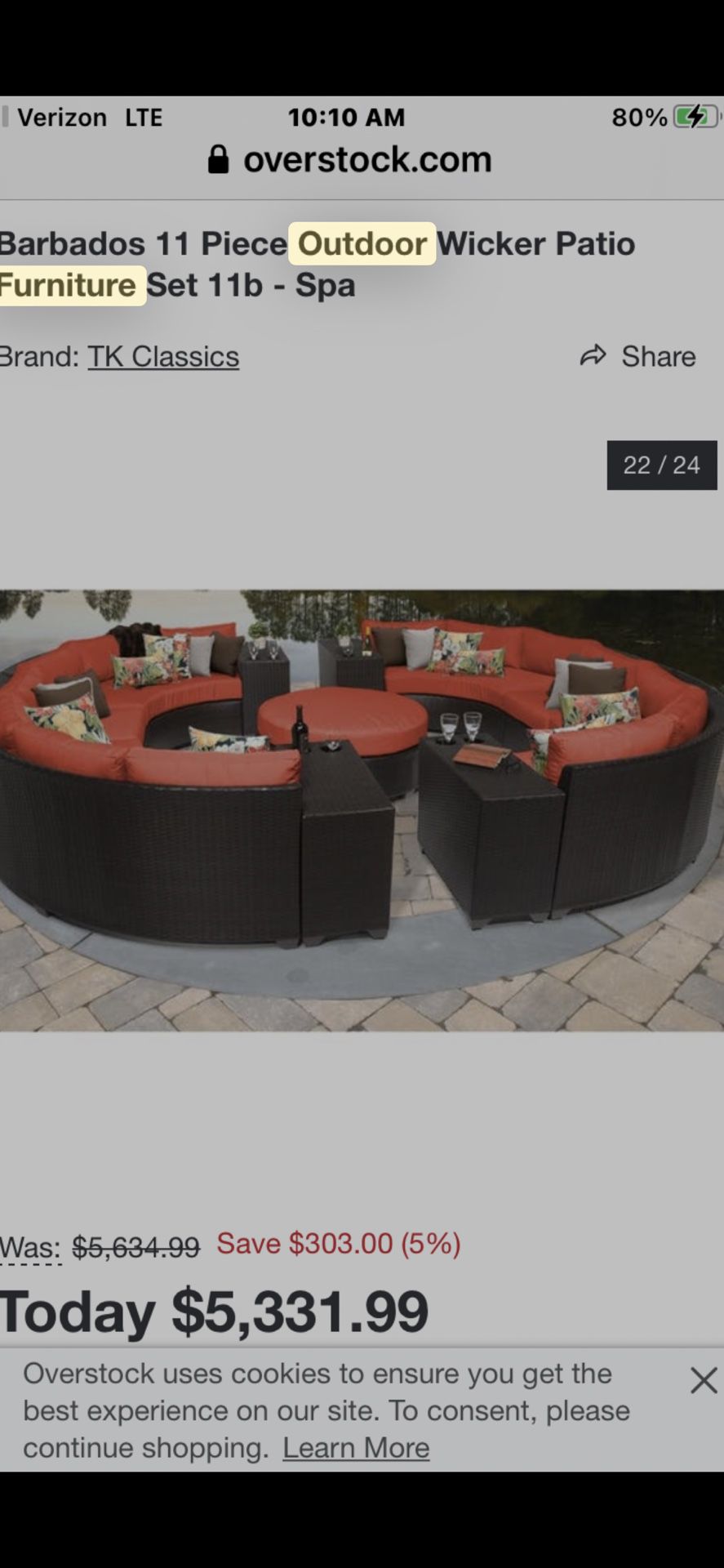11 piece Sectional Patio Furniture