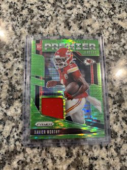 Xavier Worthy Rookie Prizm Green Pulsar Patch 