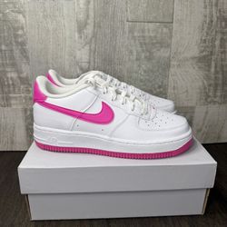 Size 5Y Nike Air Force 1 "White Laser Fuchsia" Brand New