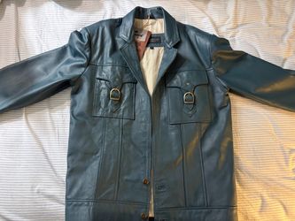 Leathercult Handmade Bespoke Leather Jacket - Teal / Size M (Brand New with Tags)