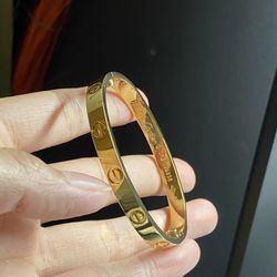 6mm 3 Layers of 14k Gold Plated Titanium Steel Love Bangle bracelet with a screwdriver size 16-19  Text me the size when y